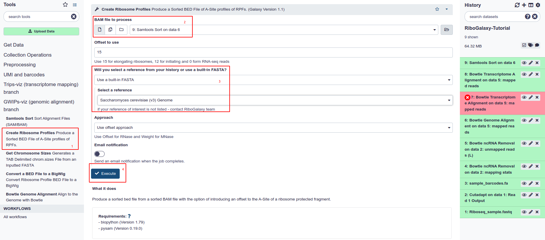 create ribosome profile screenshot